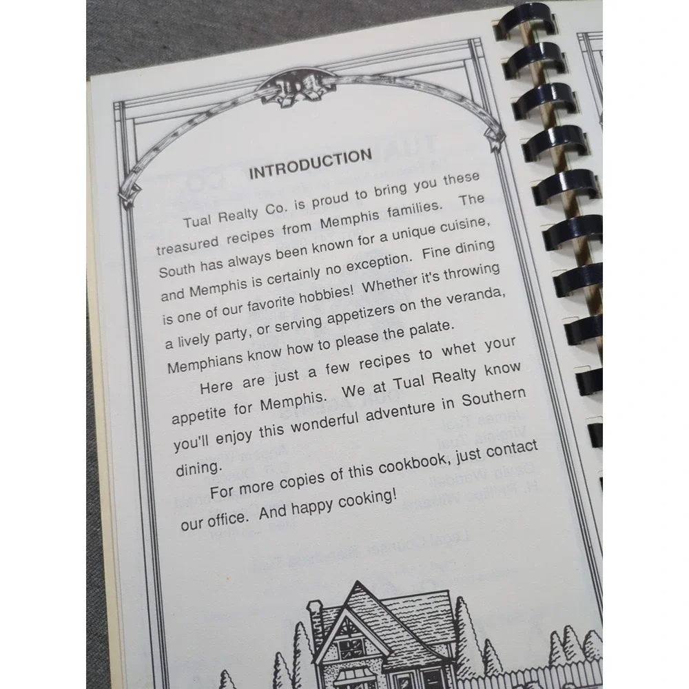 1989‎ Our Favorite Memphis Recipes Cookbook Tual Realty Vintage Tennessee